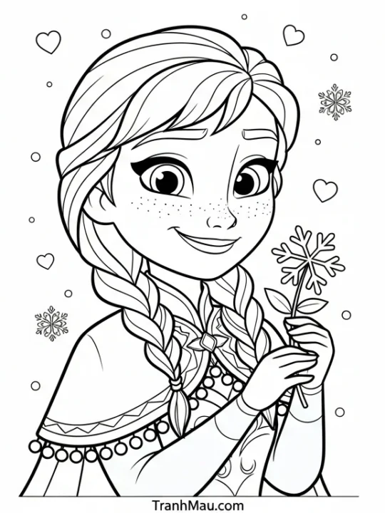 Tranh Tô Màu Anna Frozen Cute