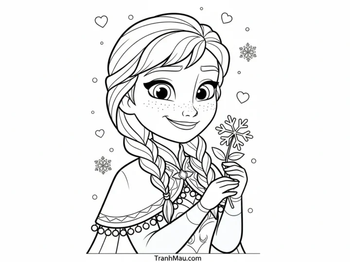 Tranh Tô Màu Anna Frozen Cute