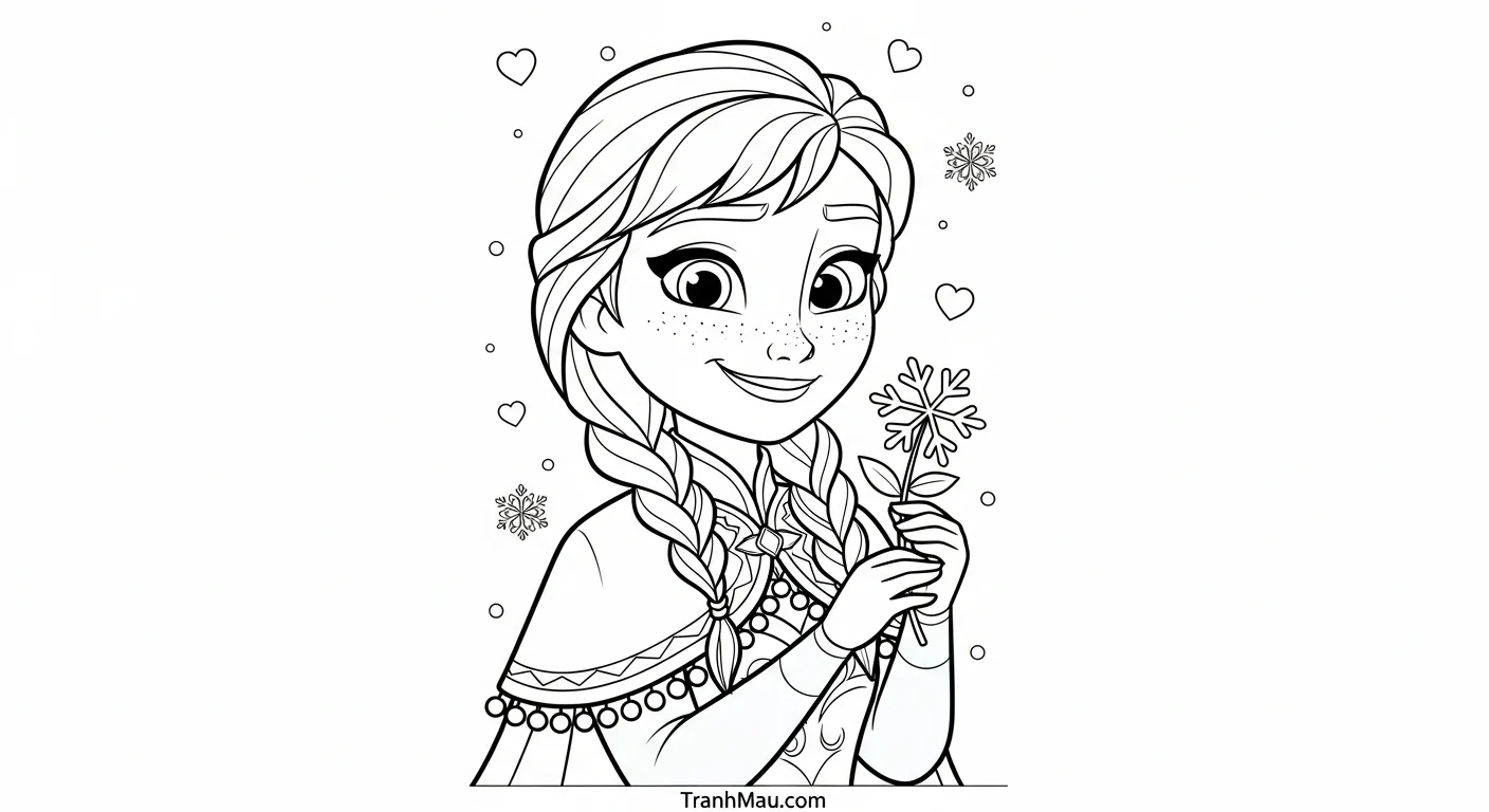 Tranh Tô Màu Anna Frozen Cute