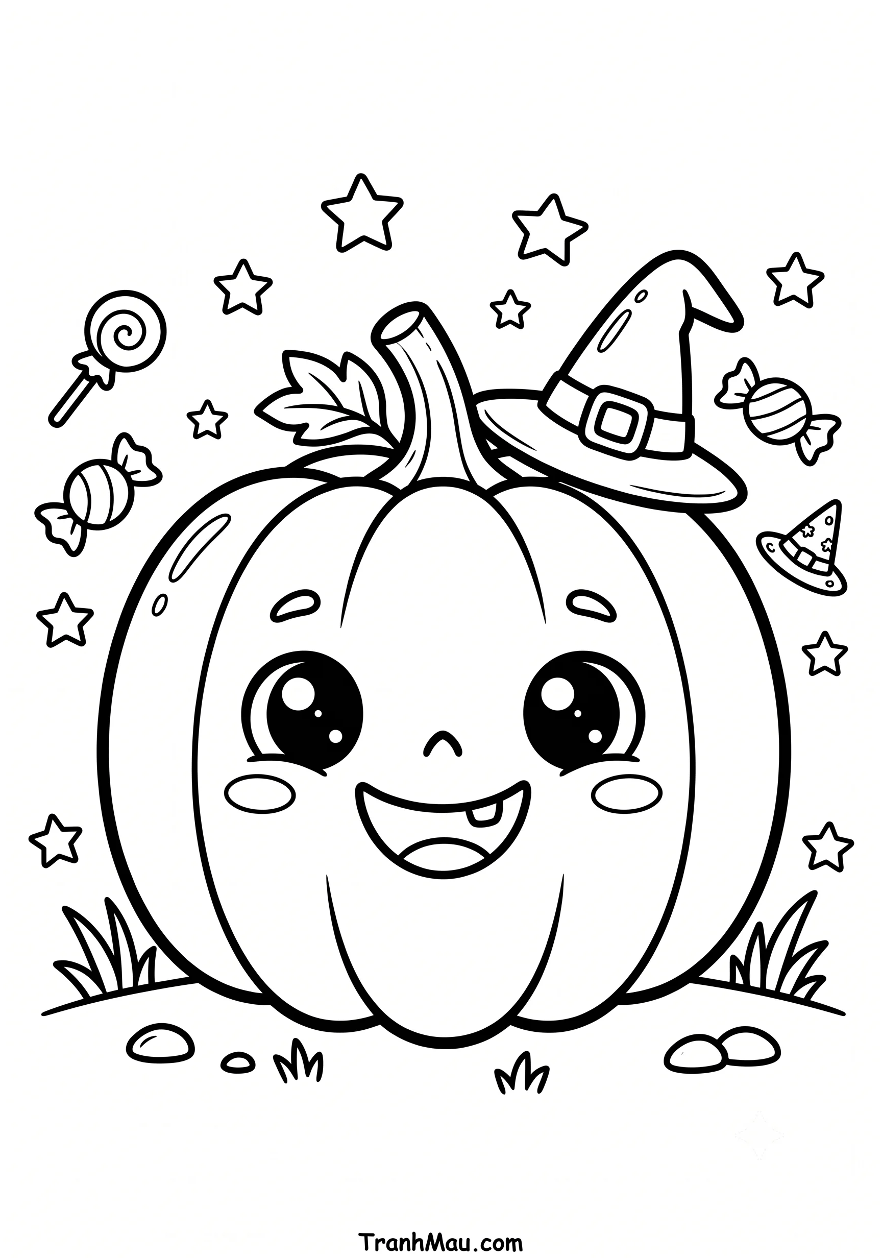 Tranh Tô Màu Bí Ngô Halloween