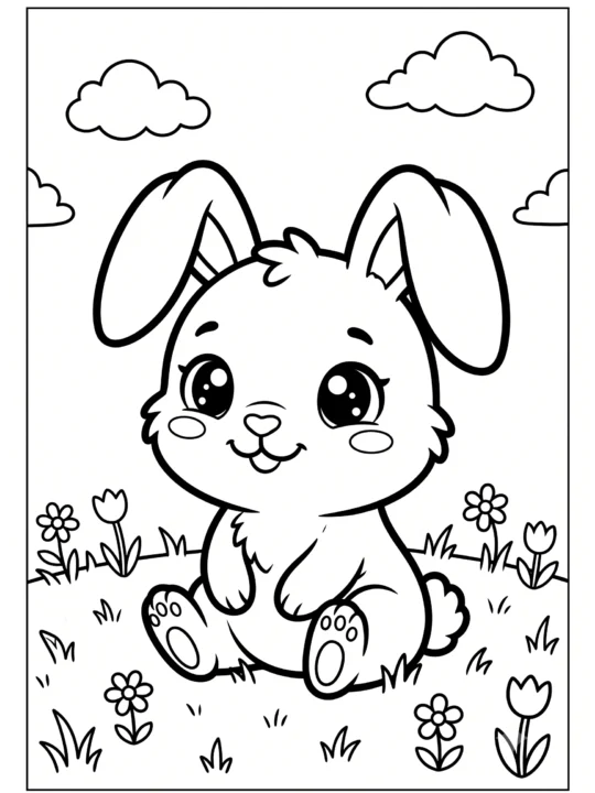 Tranh Tô Màu Bunny Cute Dễ Thương