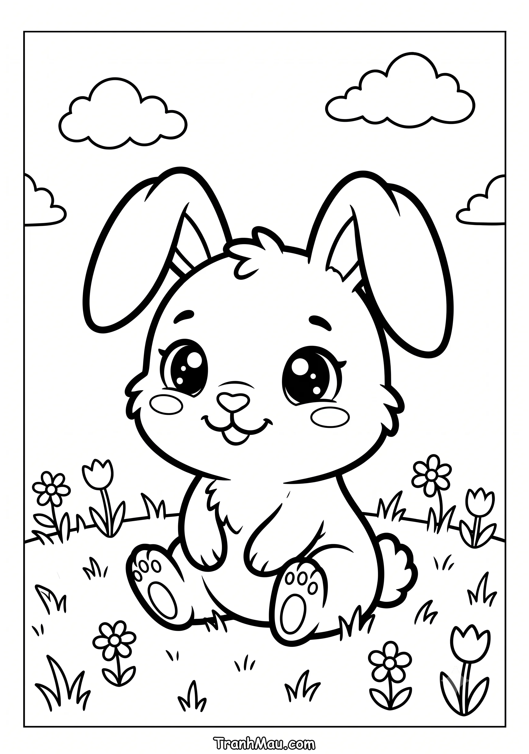 Tranh Tô Màu Bunny Cute Dễ Thương