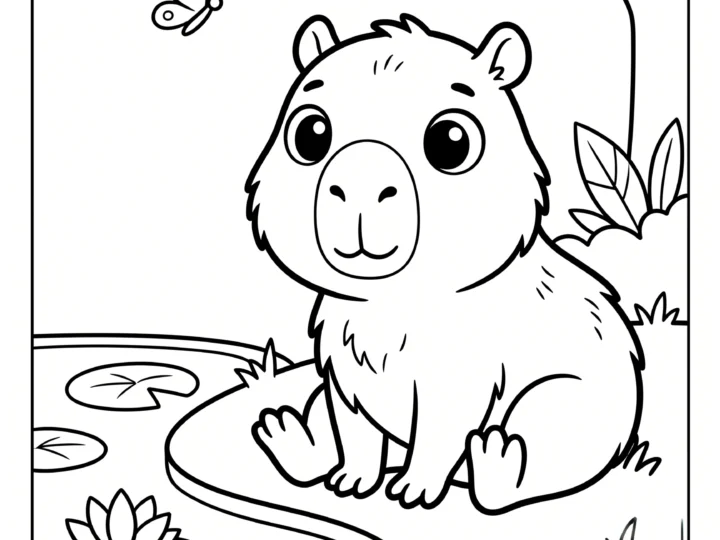 Tranh Tô Màu Capybara Dễ Thương