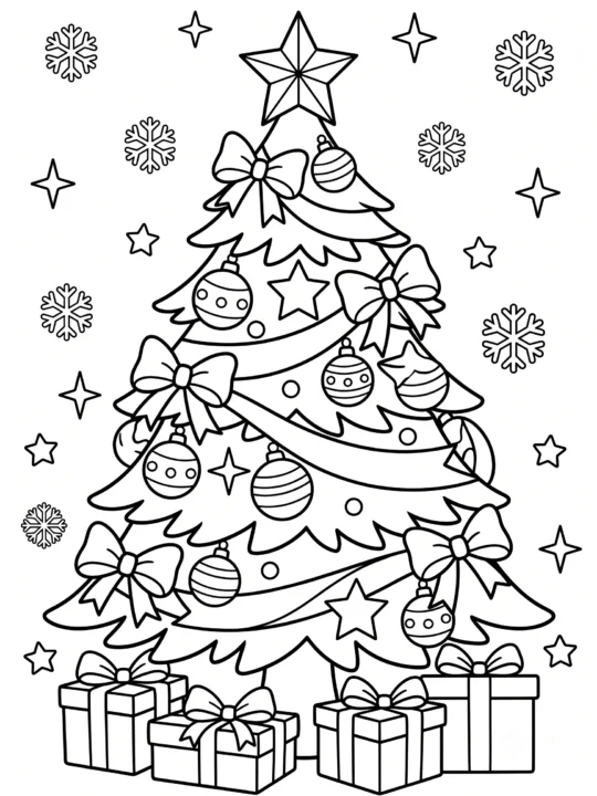 Tranh Tô Màu Cây Thông Noel