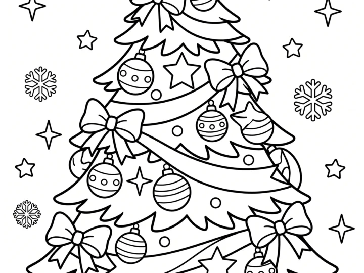 Tranh Tô Màu Cây Thông Noel