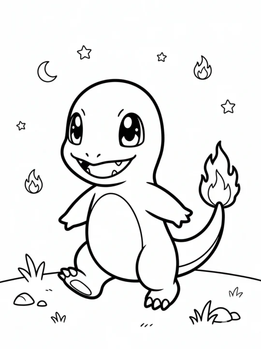 Tranh Tô Màu Charmander Cho Bé