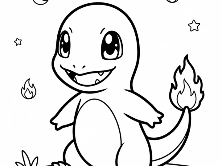 Tranh Tô Màu Charmander Cho Bé