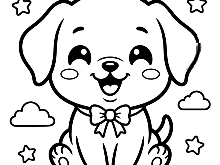 Tranh Tô Màu Chó Chibi Cute