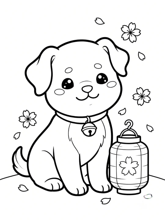 Tranh Tô Màu Chó Kawaii Nhật Bản