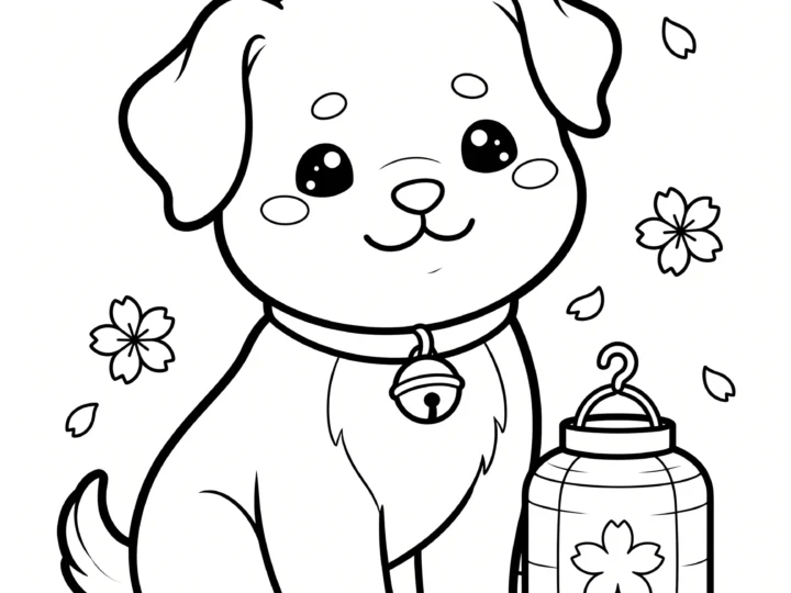Tranh Tô Màu Chó Kawaii Nhật Bản