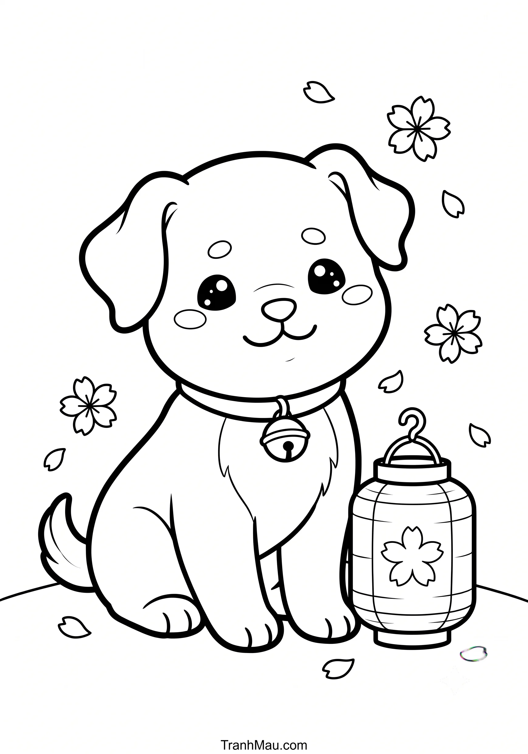 Tranh Tô Màu Chó Kawaii Nhật Bản