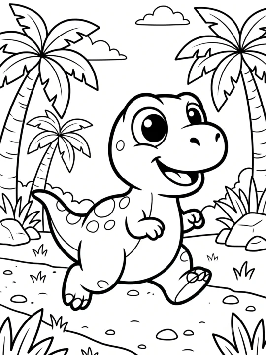 Tranh Tô Màu Dinosaur Hoạt Hình