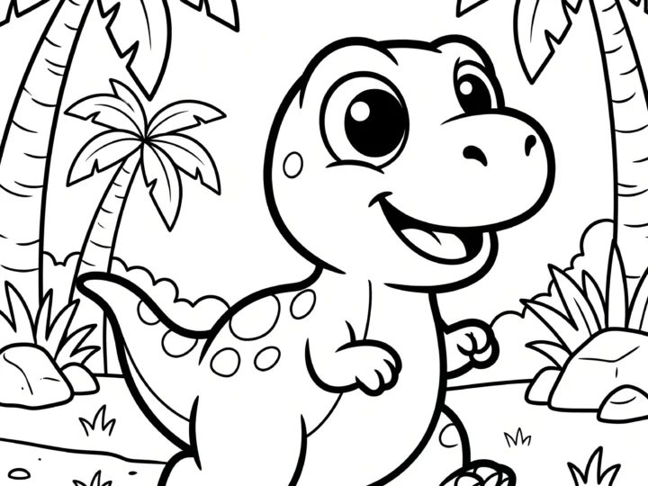 Tranh Tô Màu Dinosaur Hoạt Hình