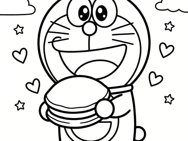 Tranh Tô Màu Doraemon Chibi Cute