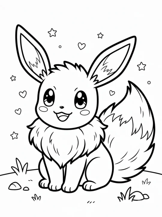 Tranh Tô Màu Eevee Cute
