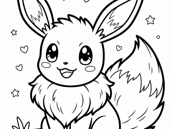 Tranh Tô Màu Eevee Cute