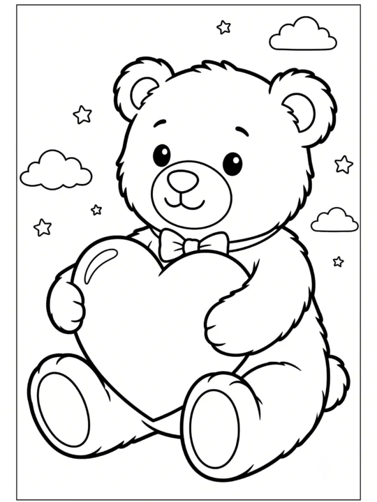 Tranh Tô Màu Gấu Teddy Cute