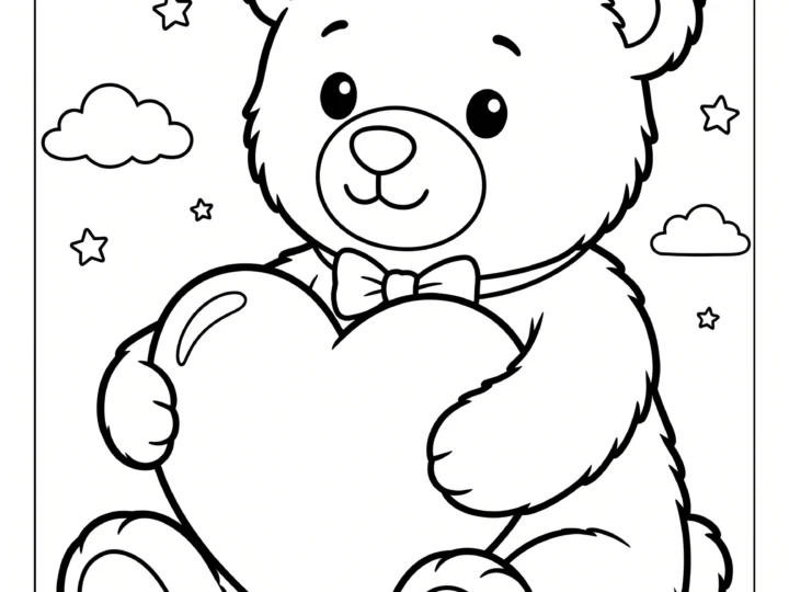 Tranh Tô Màu Gấu Teddy Cute