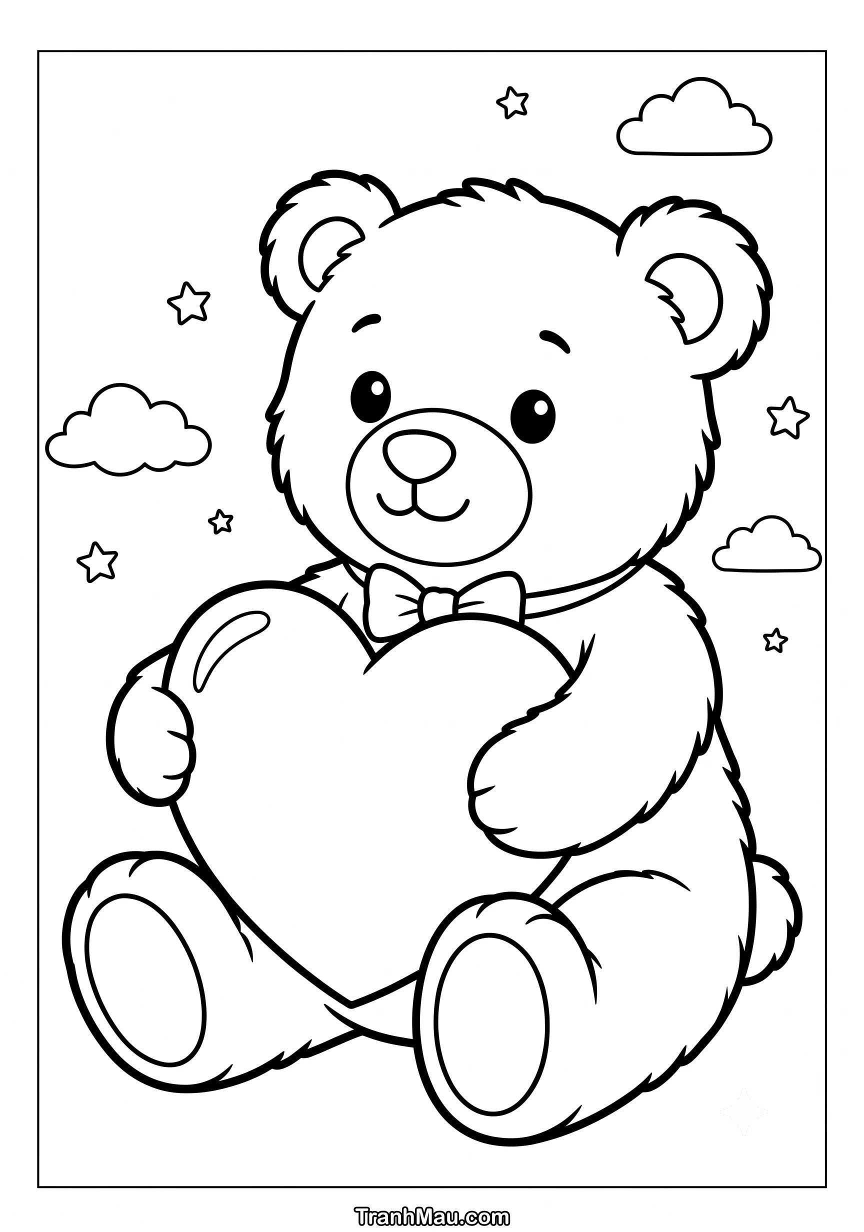 Tranh Tô Màu Gấu Teddy Cute