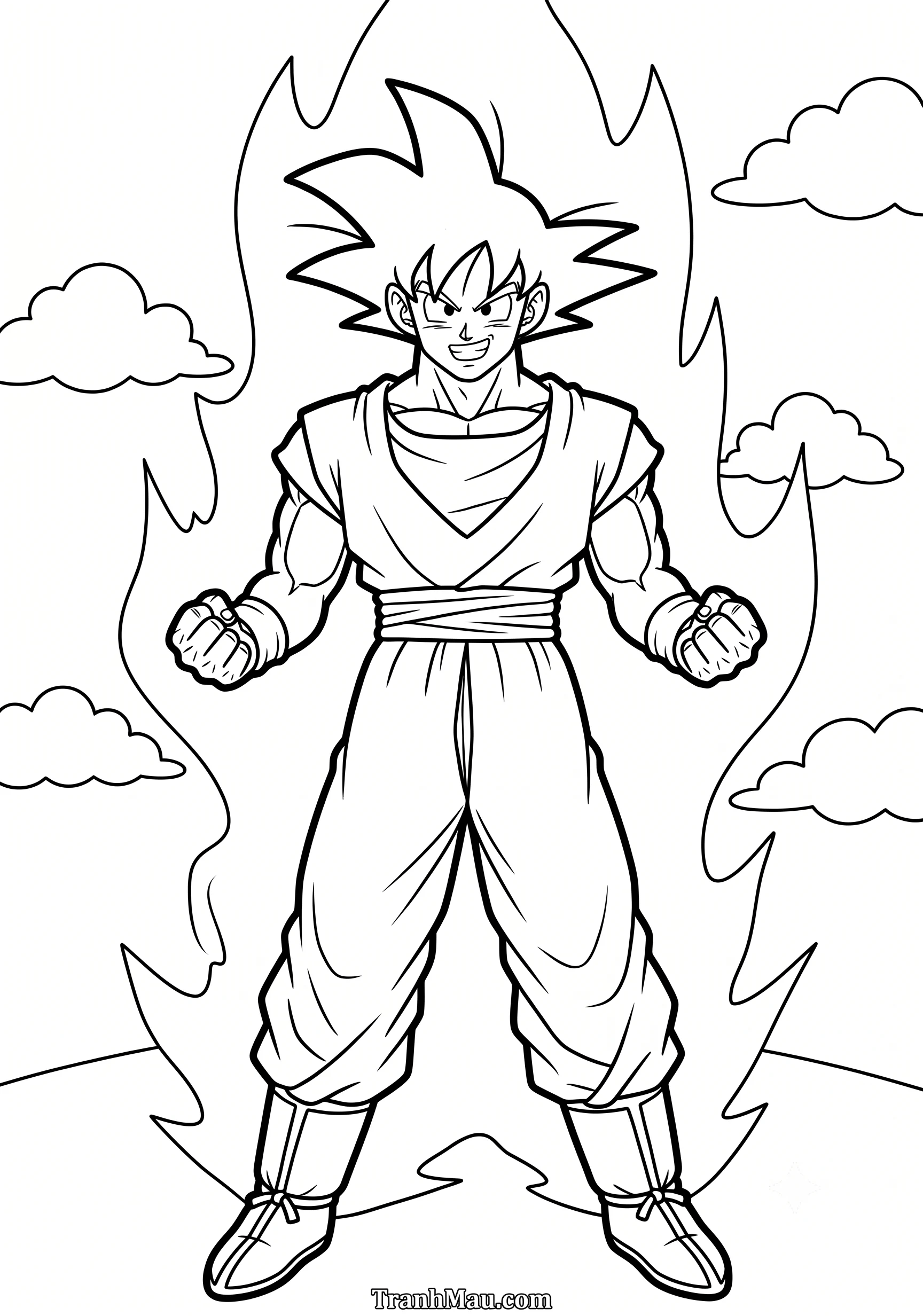 Tranh Tô Màu Goku Dragon Ball