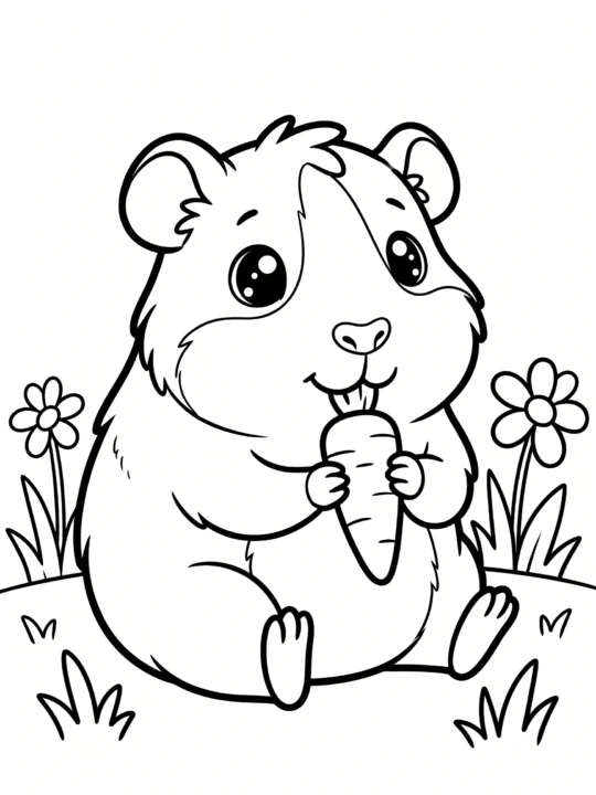 Tranh Tô Màu Guinea Pig Dễ Thương