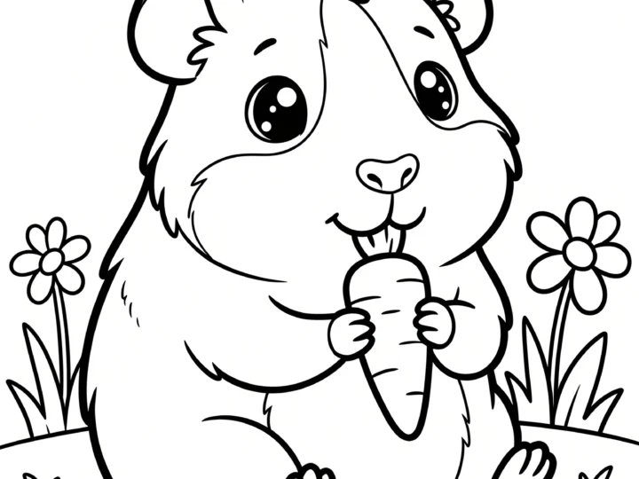 Tranh Tô Màu Guinea Pig Dễ Thương