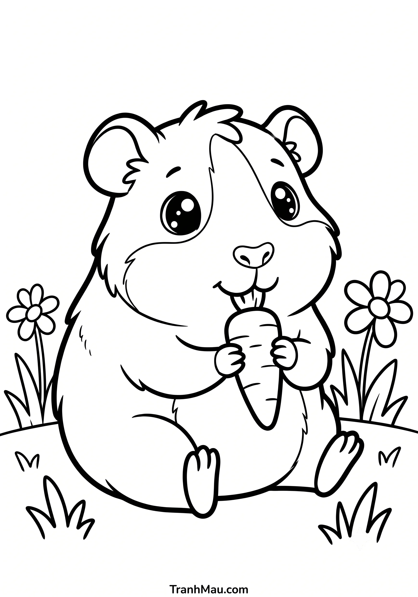 Tranh Tô Màu Guinea Pig Dễ Thương