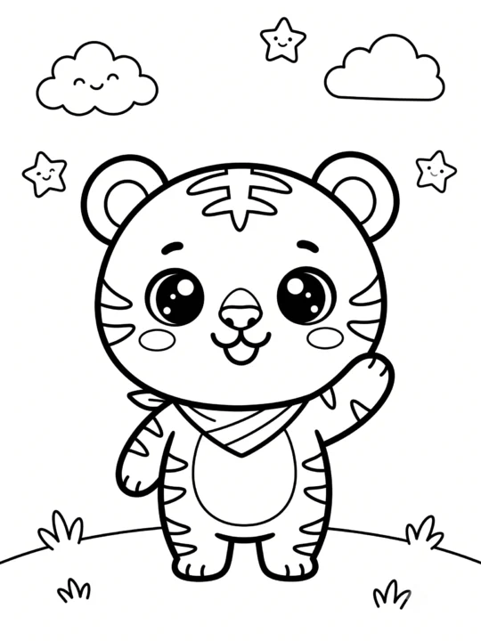 Tranh Tô Màu Hổ Chibi Cute