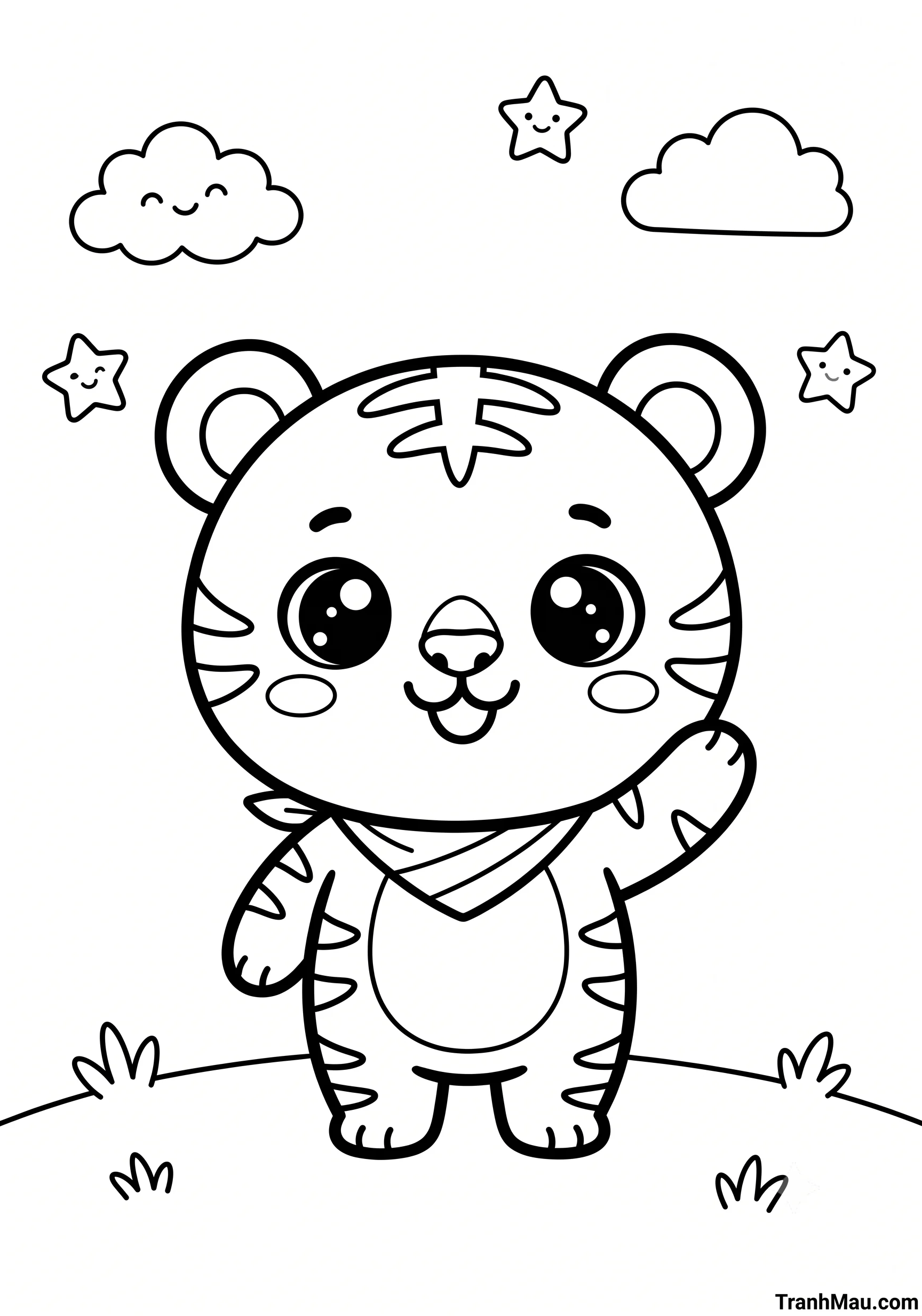 Tranh Tô Màu Hổ Chibi Cute