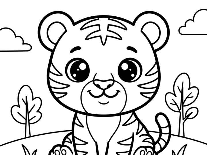 Tranh Tô Màu Hổ Cute Cho Bé