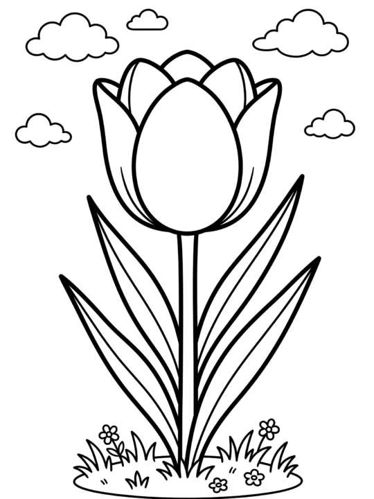 Tranh Tô Màu Hoa Tulip