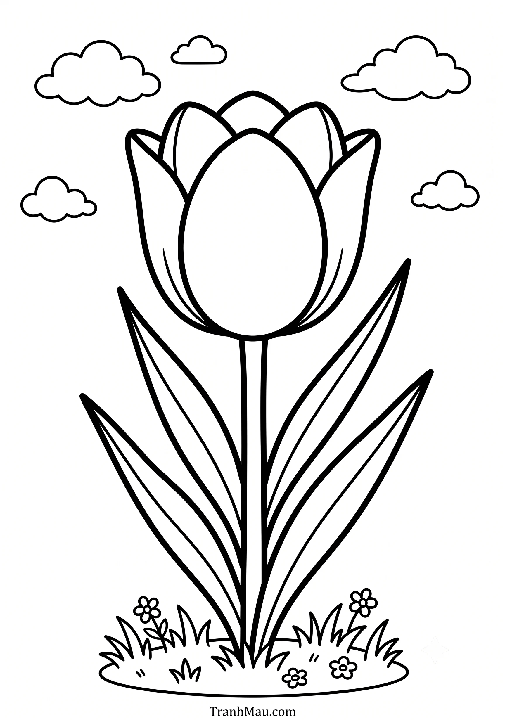 Tranh Tô Màu Hoa Tulip