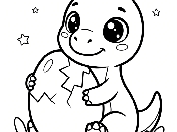 Tranh Tô Màu Khủng Long Baby Cute