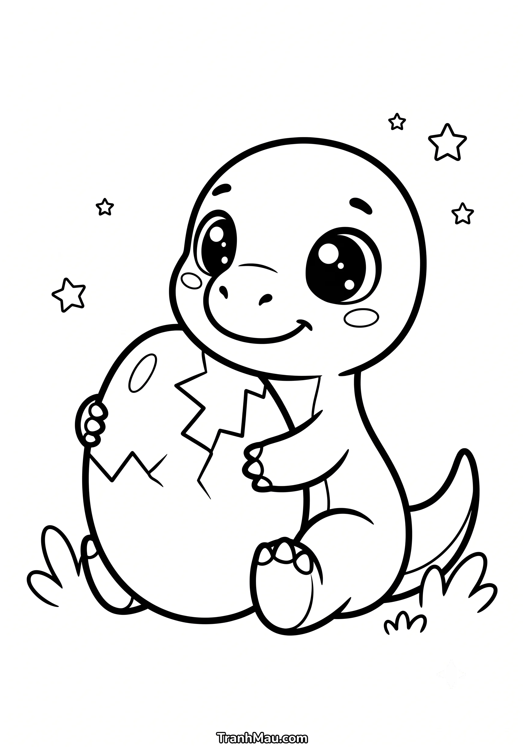 Tranh Tô Màu Khủng Long Baby Cute