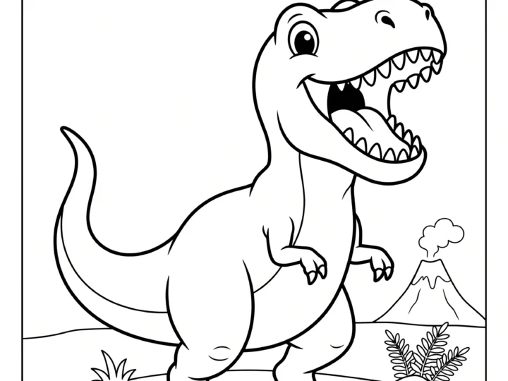 Tranh Tô Màu Khủng Long Đang Gầm Roar