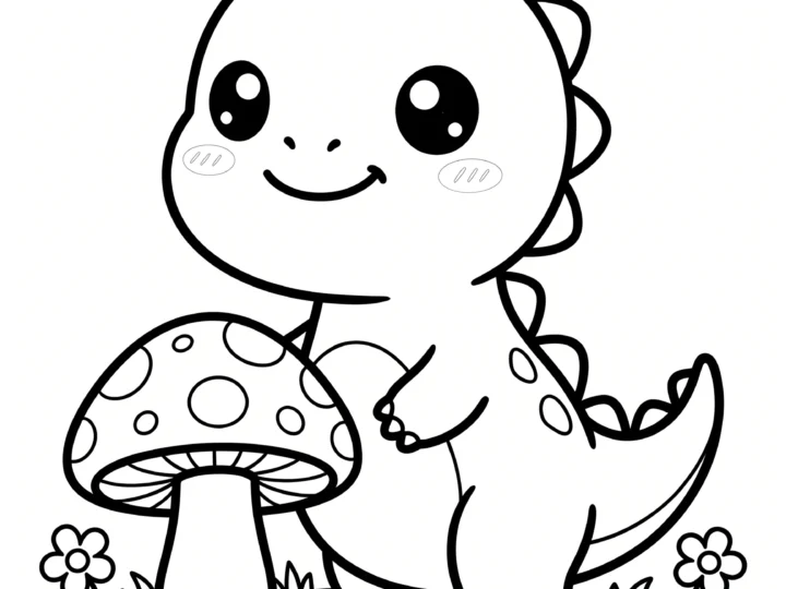 Tranh Tô Màu Khủng Long Kawaii