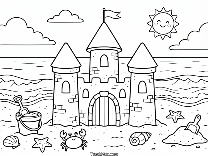 Tranh Tô Màu Lâu Đài Cát