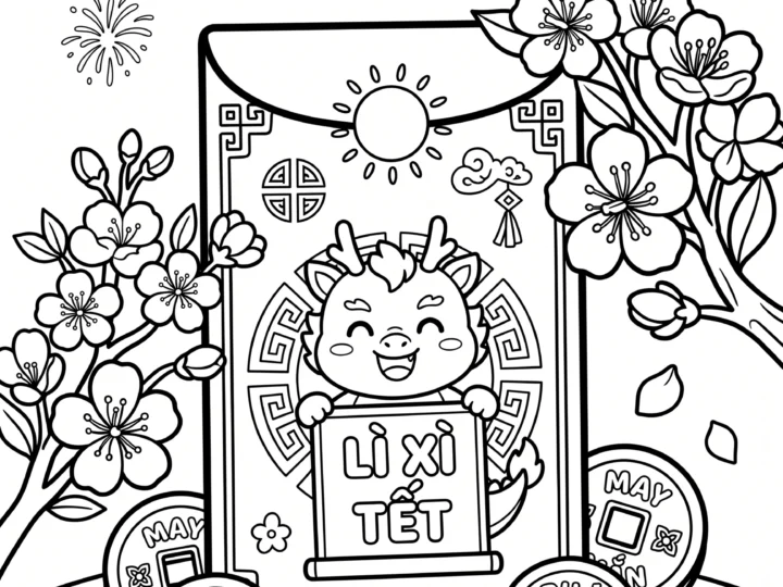 Tranh Tô Màu Lì Xì Ngày Tết