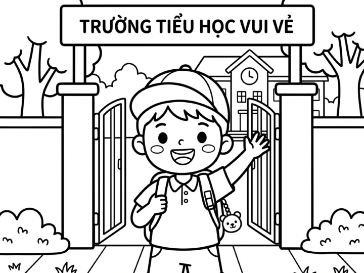 Tranh Tô Màu Ngày Đầu Đi Học