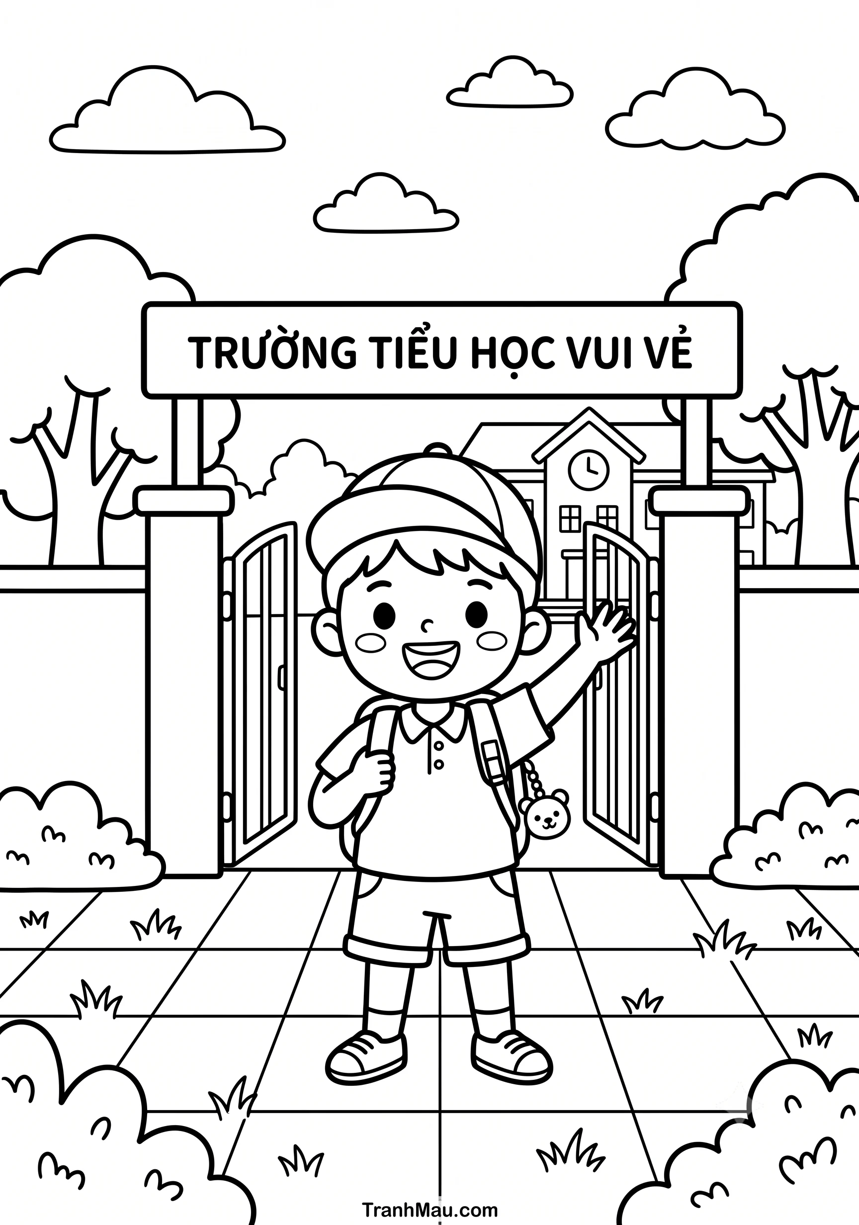 Tranh Tô Màu Ngày Đầu Đi Học