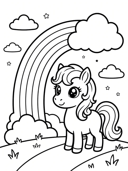 Tranh Tô Màu Ngựa Pony Cute