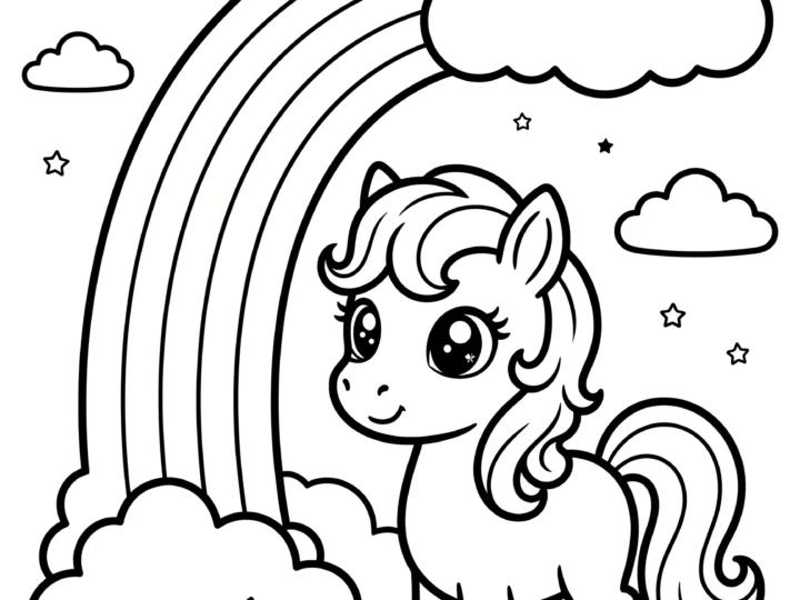 Tranh Tô Màu Ngựa Pony Cute