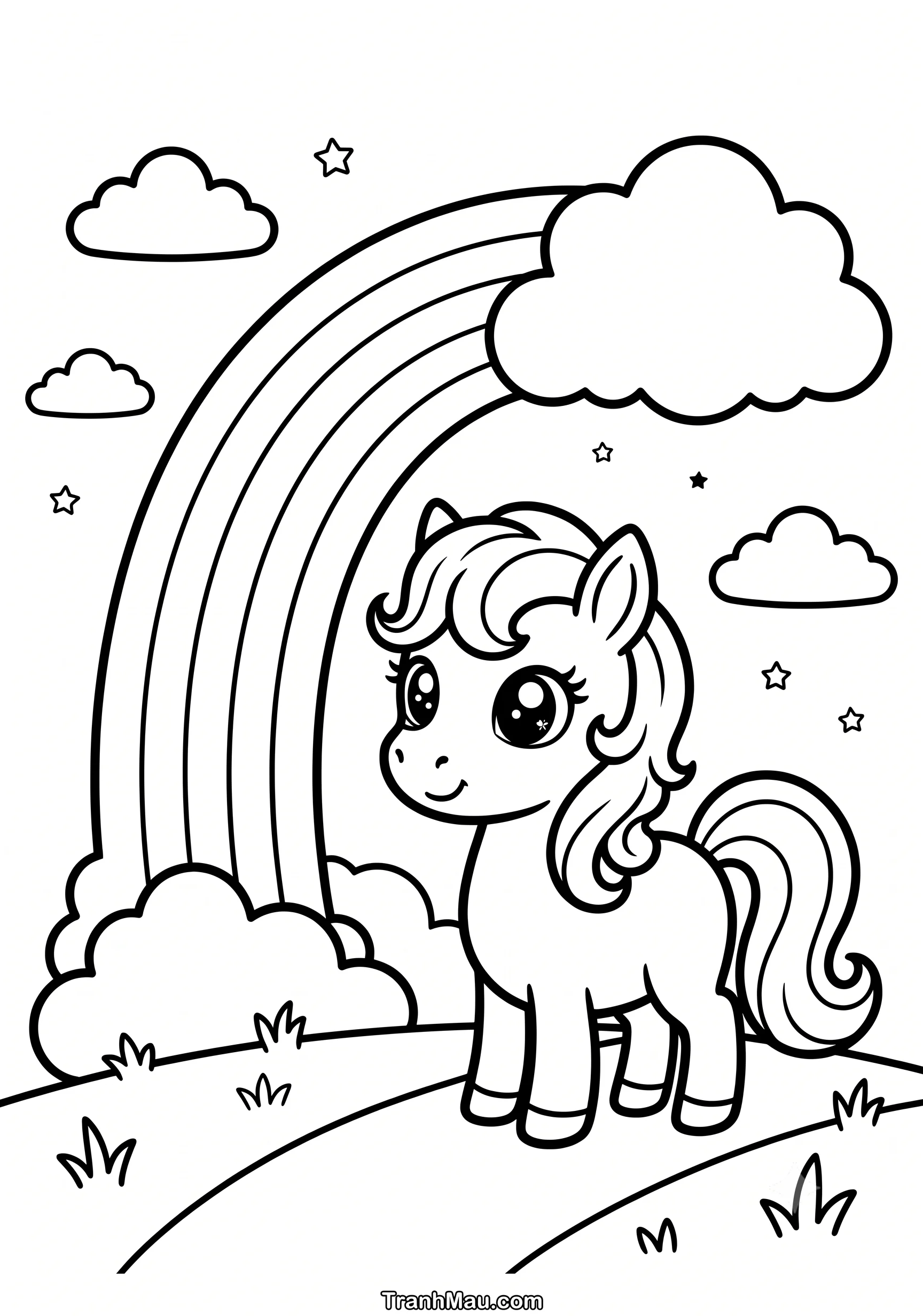 Tranh Tô Màu Ngựa Pony Cute