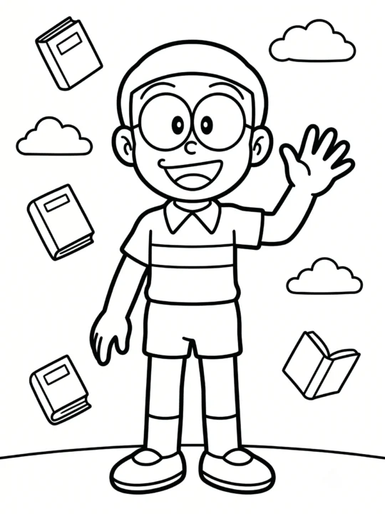 Tranh Tô Màu Nobita Dễ Thương