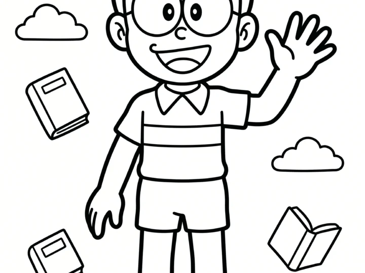 Tranh Tô Màu Nobita Dễ Thương