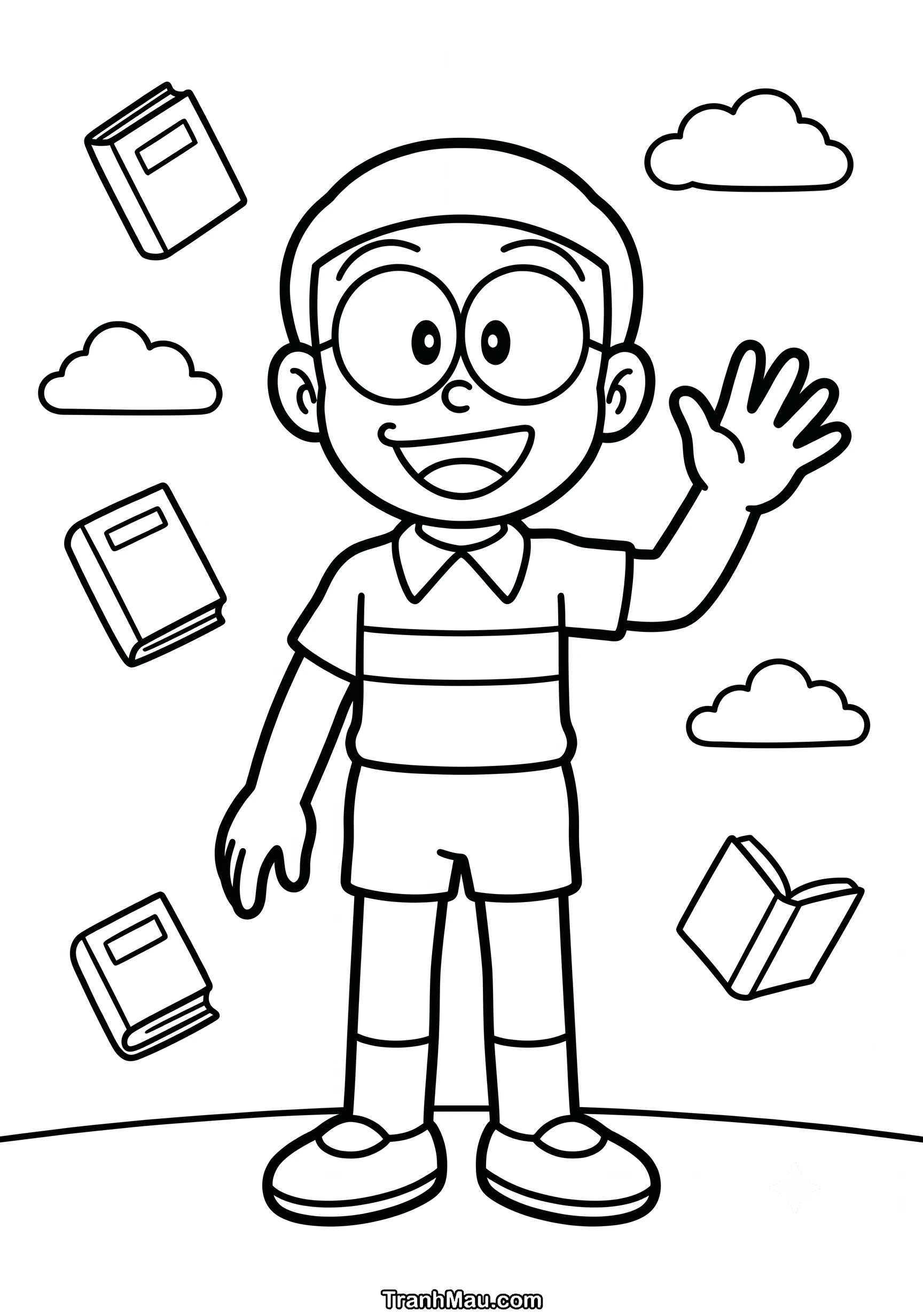 Tranh Tô Màu Nobita Dễ Thương