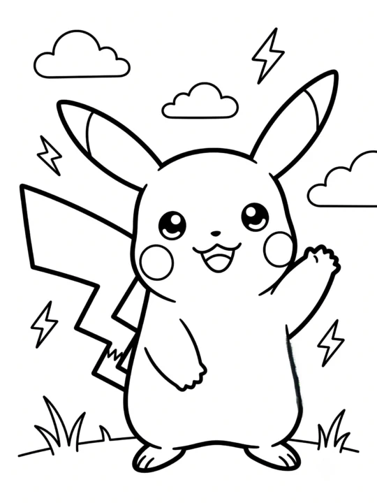 Tranh Tô Màu Pikachu Cute