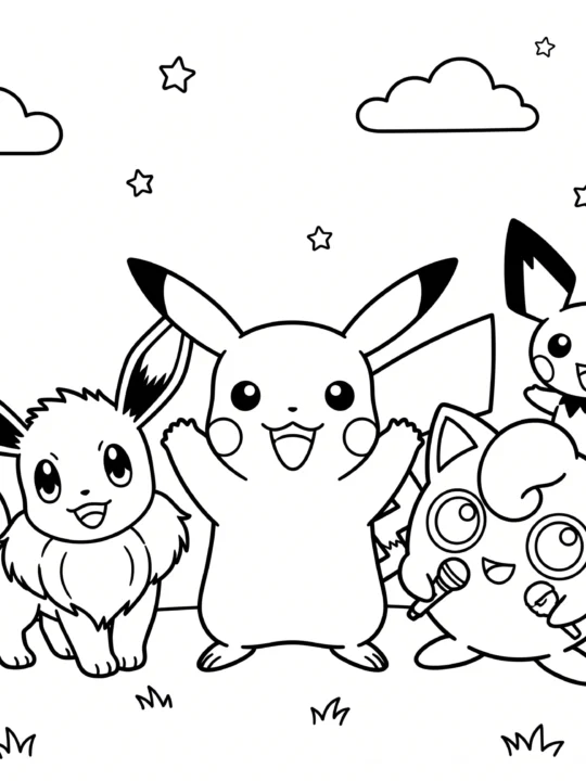 Tranh Tô Màu Pokemon Dễ Thương