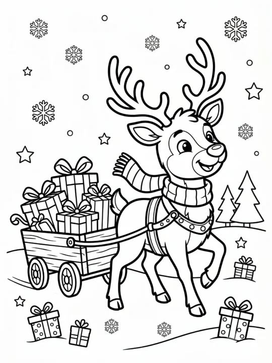 Tranh Tô Màu Tuần Lộc Noel