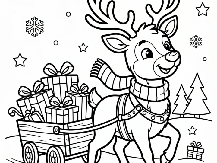 Tranh Tô Màu Tuần Lộc Noel